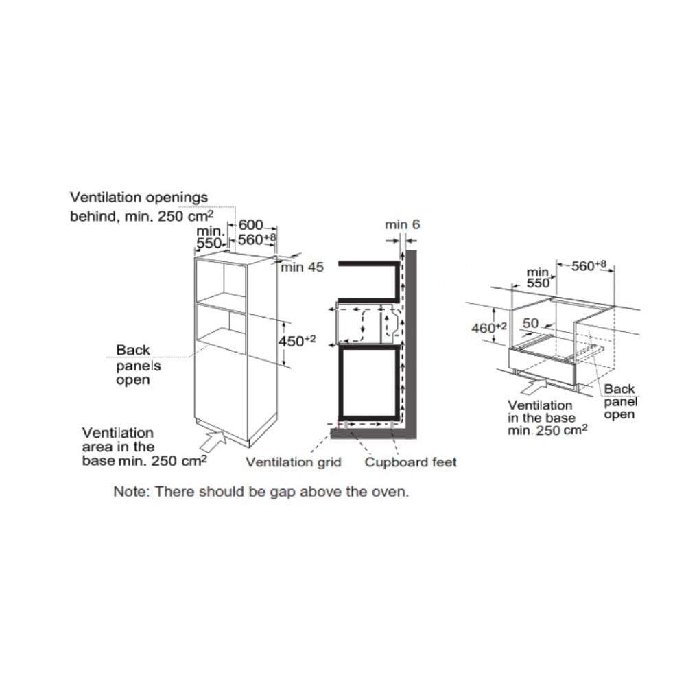 Cata UBC45CM Built In Compact Combi Microwave : Stainless Steel (H 45cm)