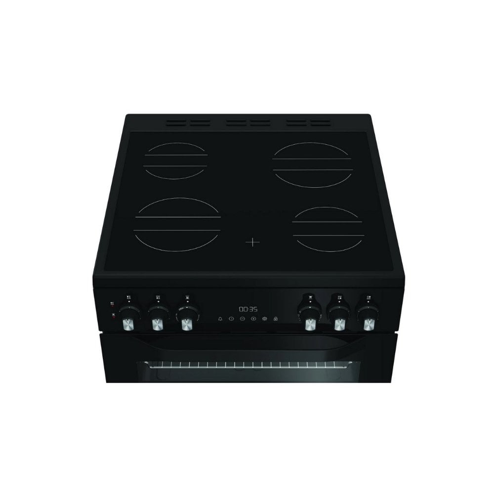 Hotpoint HDE6VDC2B1 Electric Double Oven Cooker :Black :  W 60cm :