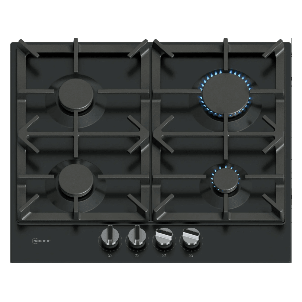 Neff T26CIP8S0 Built In Gas Hob : 60cm : N70 : Black Enamel