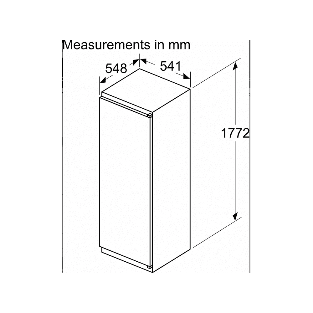 Neff KI1811SE0G Built In Fridge  : N30 : Sliding Hinge:  H 177.2cm