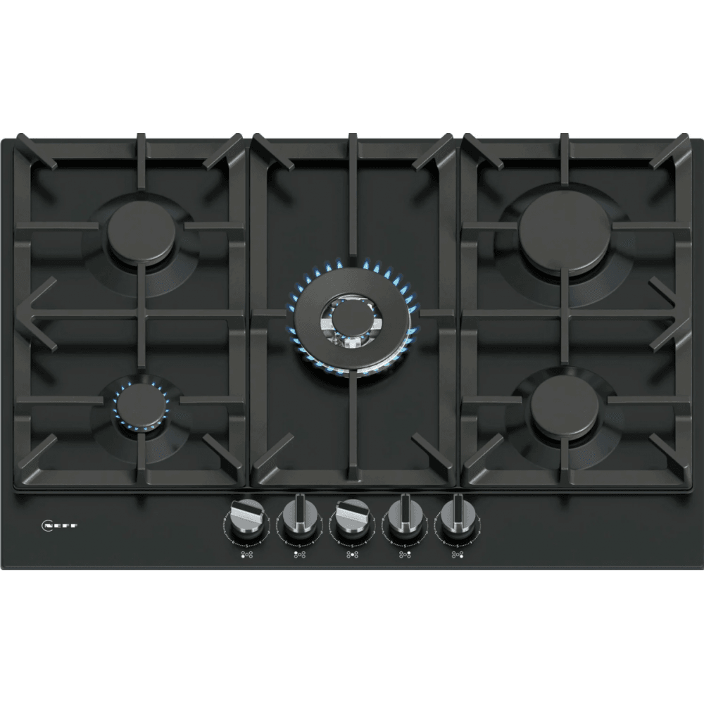 Neff T27CIQ8S0 Built In Gas Hob : 75cm : Black Enamel : N70