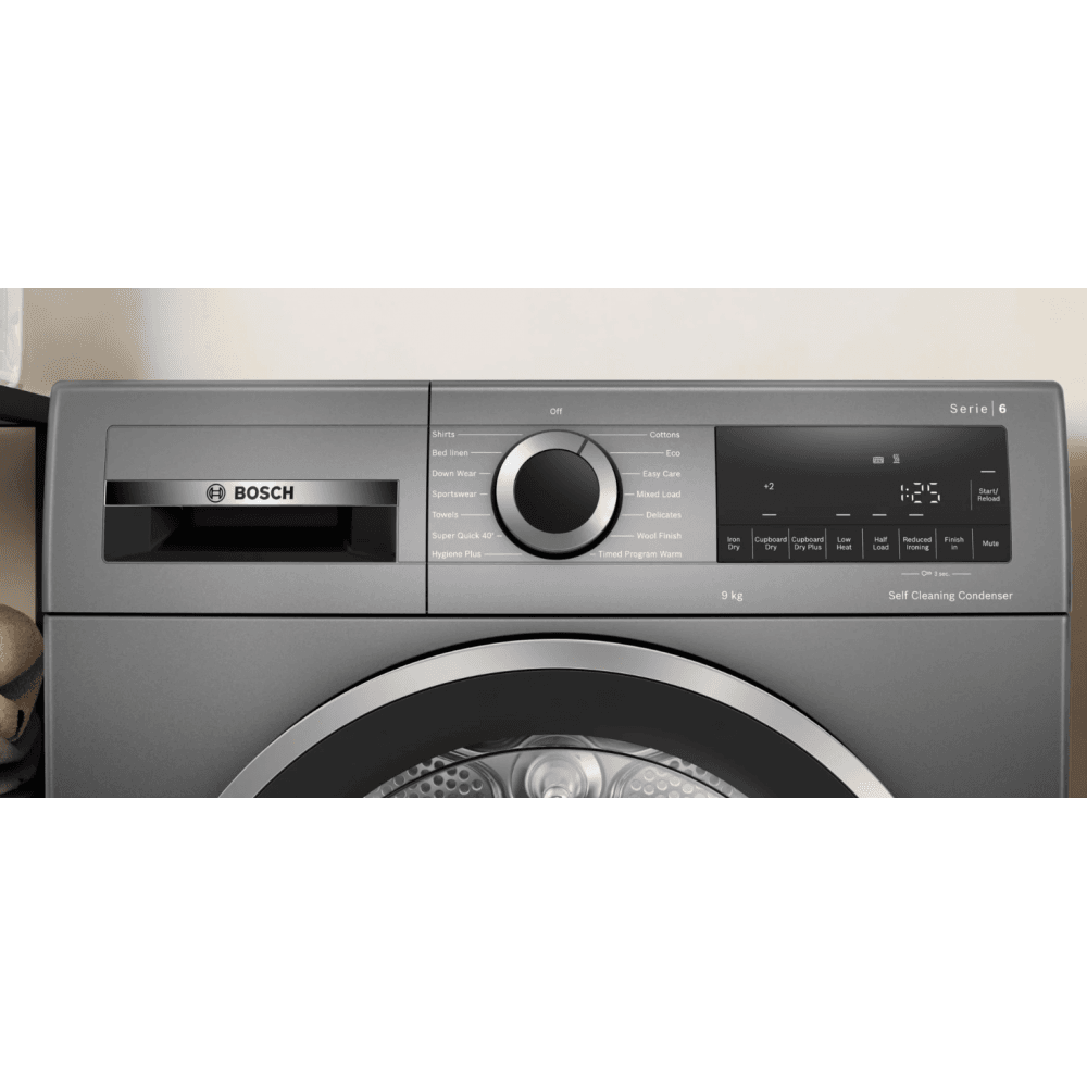 Bosch WQG245R2 Heat Pump Tumble Dryer : 9kg : Series 6 : Cast Iron Grey. :