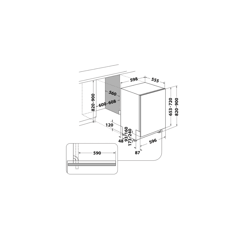 Hotpoint H2IC14BN7A0UK Integrated Dishwasher - 14 Place Settings: