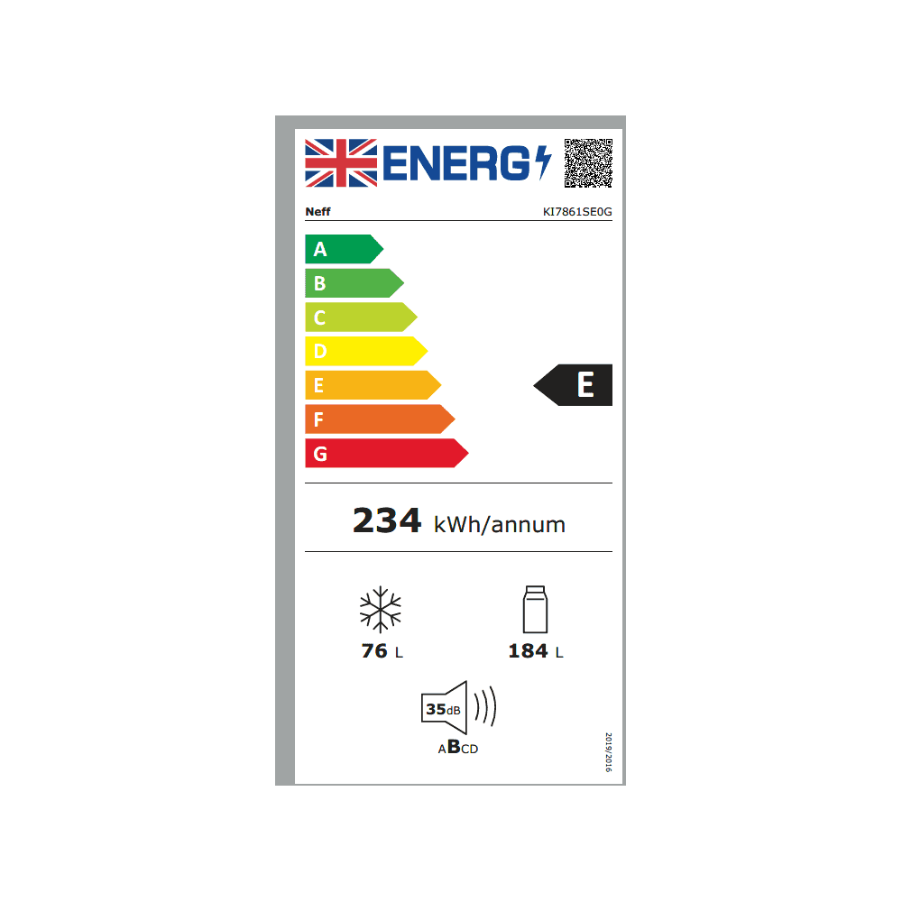 Neff KI7861SE0G Built In Fridge Freezer : 60:40 : Sliding Hinge (H 177cm) N30 : Due 5th OCTOBER