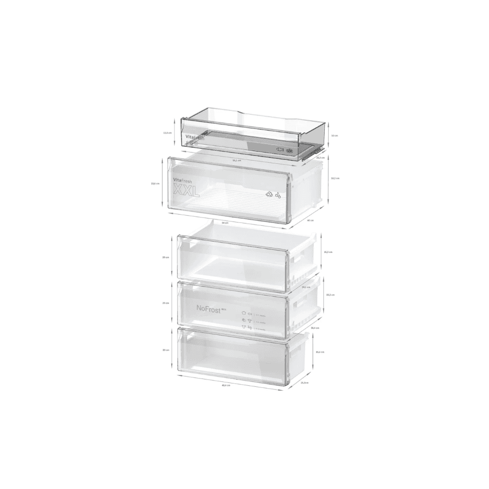 Bosch KGN492LDFG Fridge Freezer : Series 4  :H 203cm : Stainless Steel Look :70cm Width :