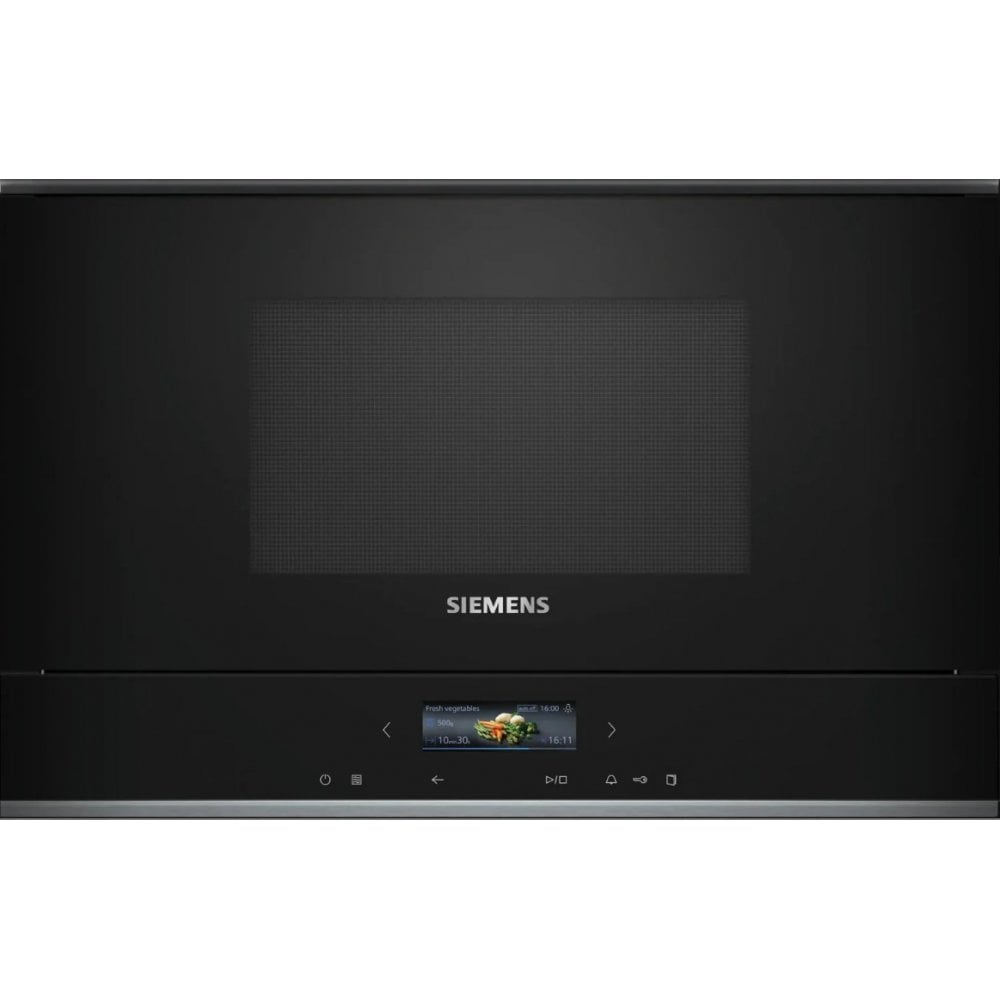 Siemens BF722L1B1B Built In Microwave Oven : Black : IQ700 : 900 Watts H 38cm
