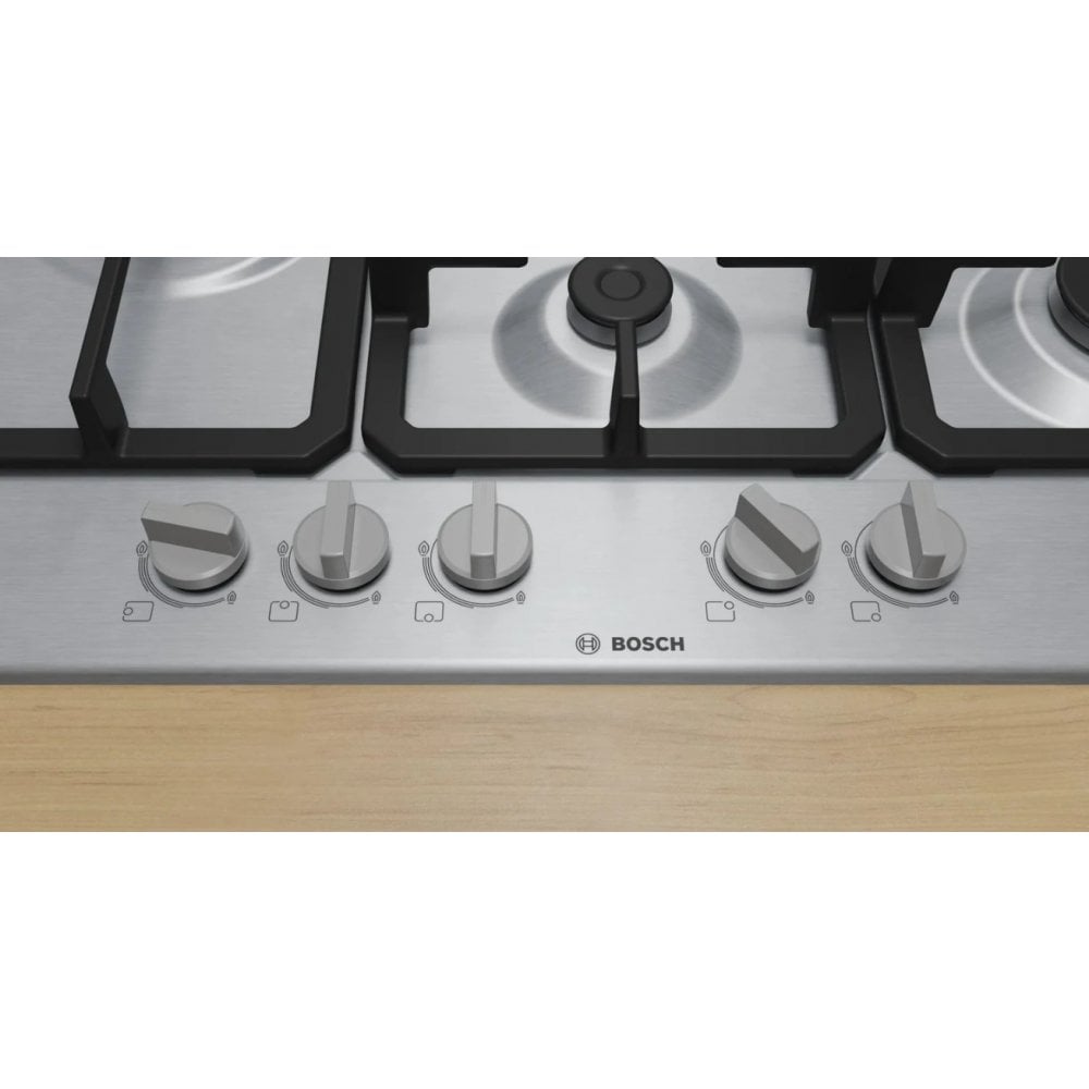 Bosch PGM7B5K90 Built In Gas Hob : Stainless Steel: Series 4 : 75cm :