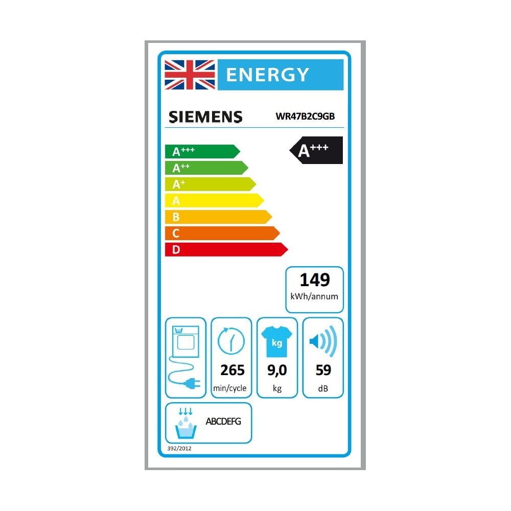 Siemens WR47B2C9GB Heat Pump  Tumble Dryer : IQ700 :