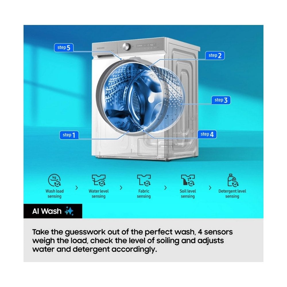 Samsung WW90DG6U85LEU1 9kg 1400 Spin Washing Machine - White : Series 6