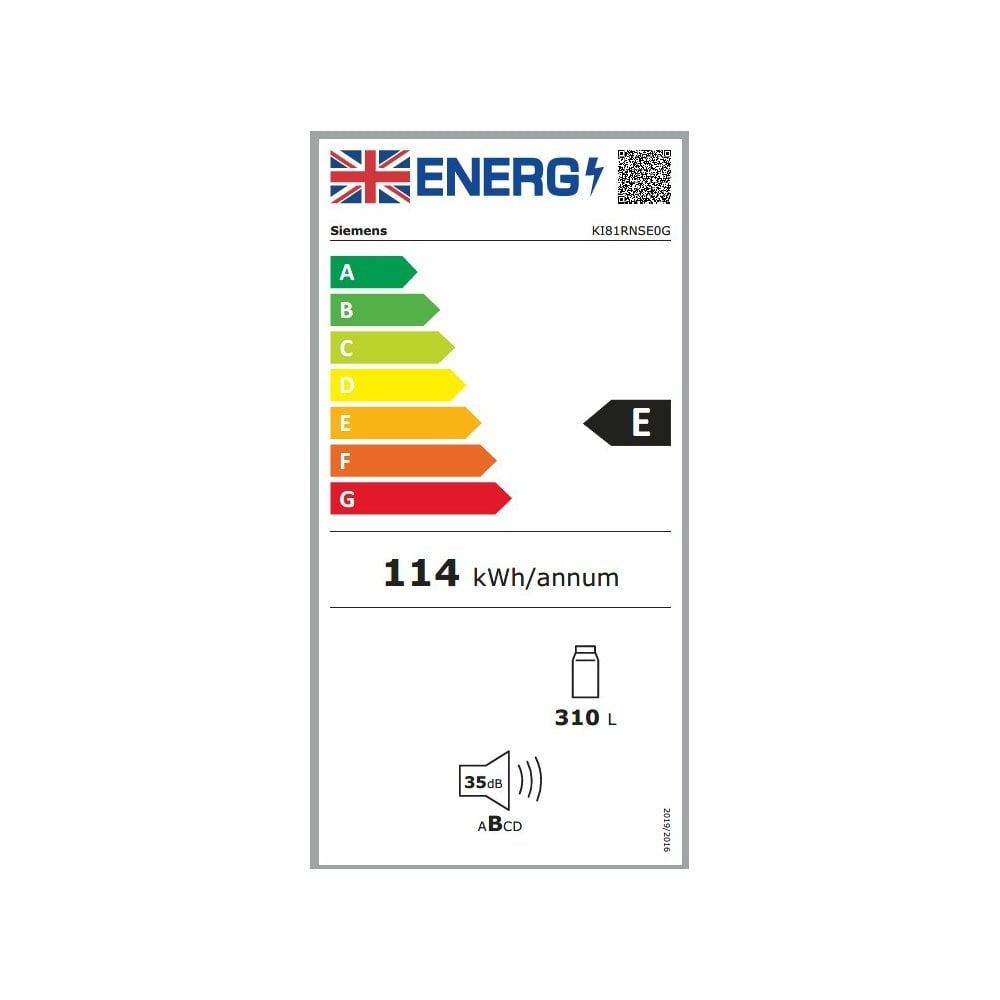 Siemens KI81RNSE0G Built In Upright Fridge : H 177.2cm : IQ100: Sliding Hinge