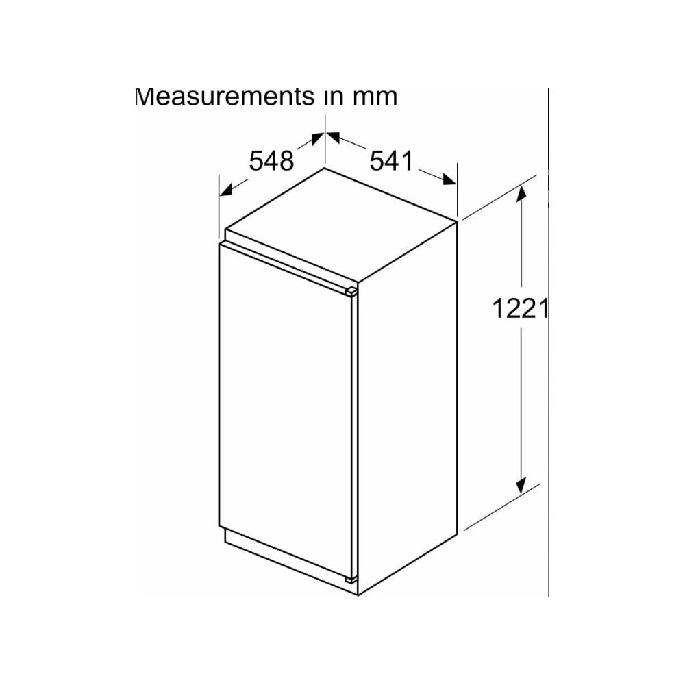 Neff KI1411SE0G Built In Fridge : H 122.1cm : N30 : Sliding Hinge