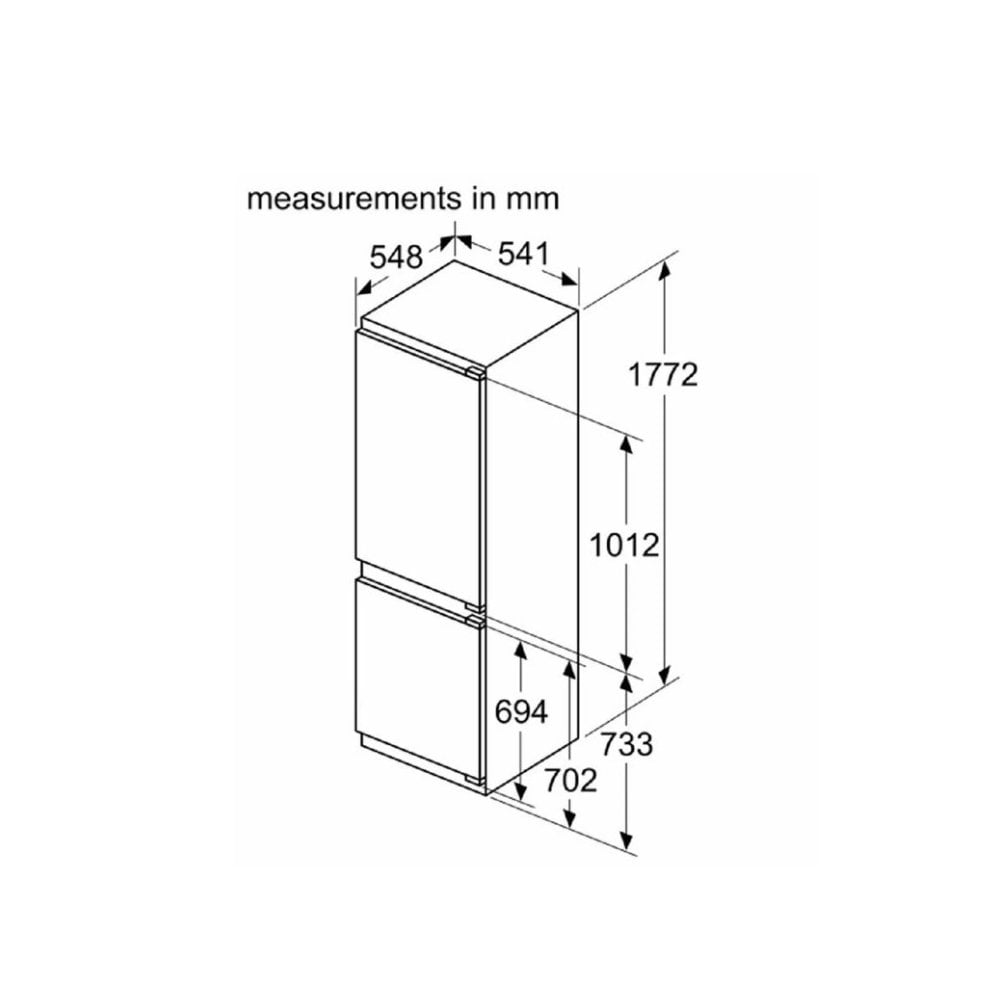 Siemens KI86NVFE0G Built in Fridge Freezer : 60:40: IQ300 : H 177.5cm: Fixed Hinge