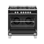 Fisher & Paykel OR90SCG4B1 90cm Dual Fuel 5 Burner Range Cooker - Black : Series 7