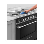 Fisher & Paykel OR90SCG4B1 90cm Dual Fuel 5 Burner Range Cooker - Black : Series 7