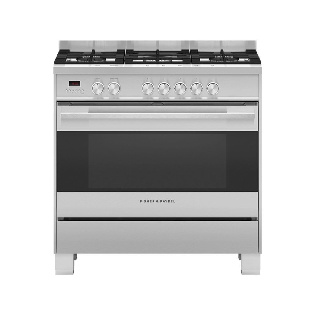 Fisher & Paykel OR90SDG4X1 90cm Dual Fuel 5 Burner Cooker - Stainless Steel :