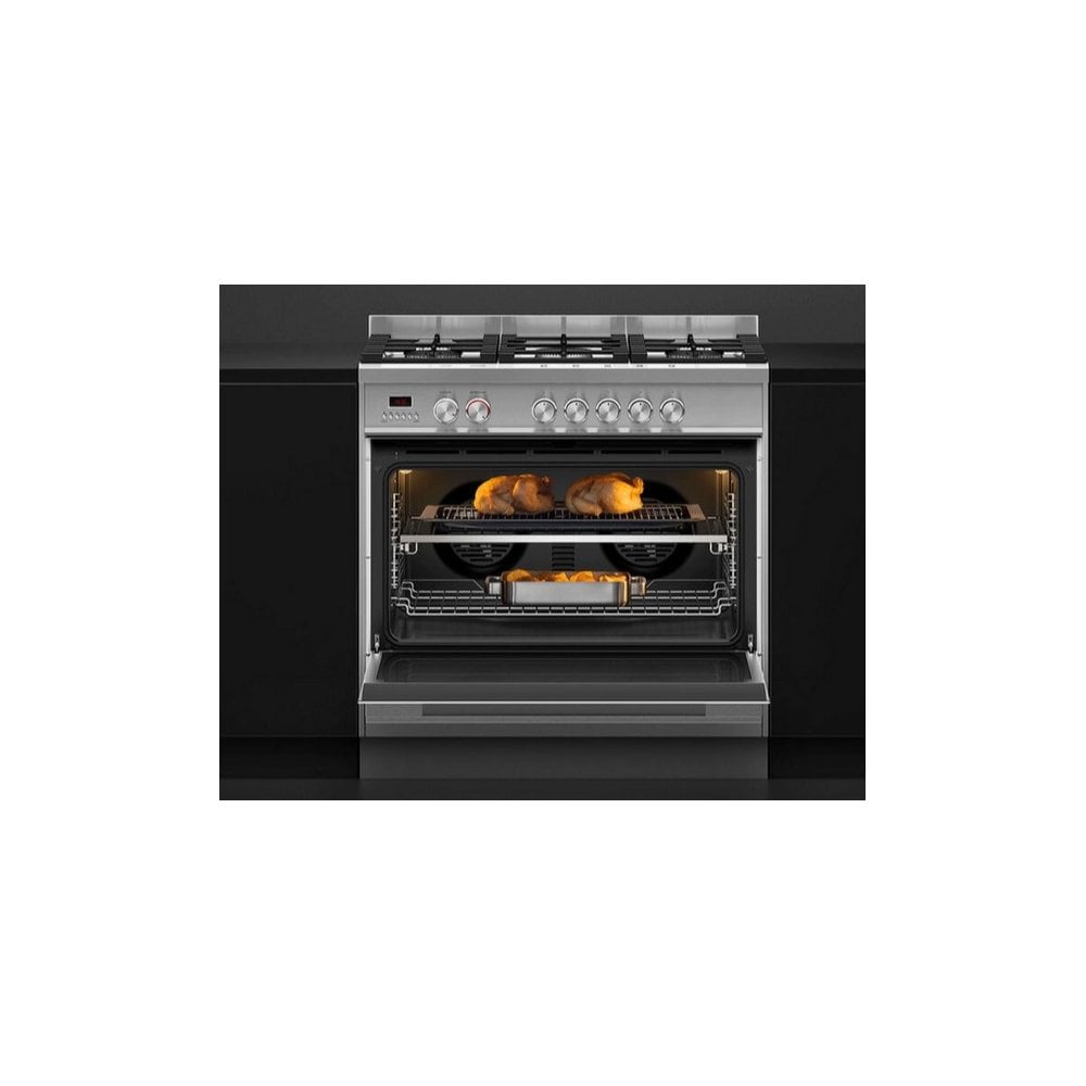 Fisher & Paykel OR90SDG4X1 90cm Dual Fuel 5 Burner Cooker - Stainless Steel :