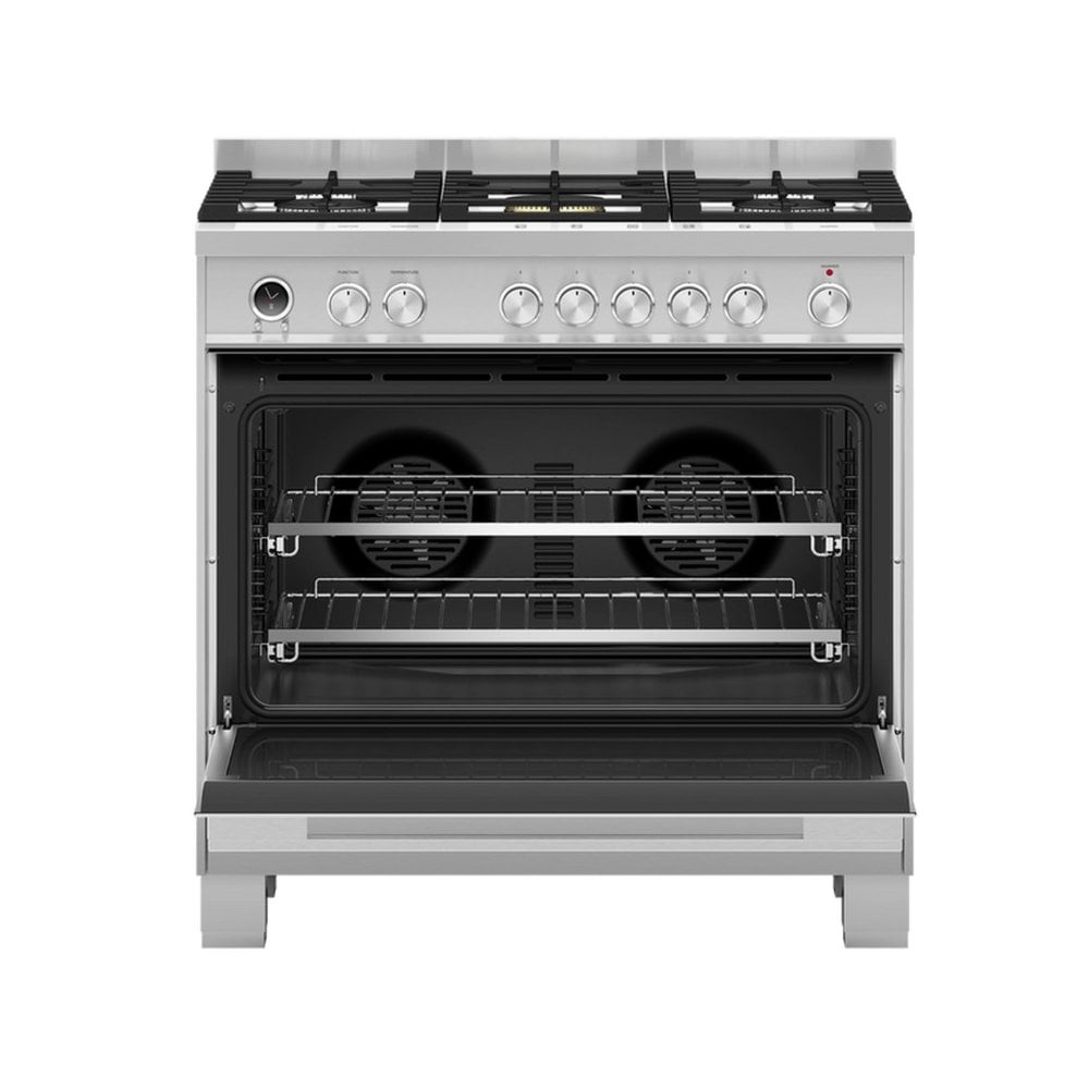 Fisher & Paykel OR90SDG6X1 90cm Dual Fuel Range Cooker with Gas Hob and Pyrolytic Cleaning - Stainless Steel
