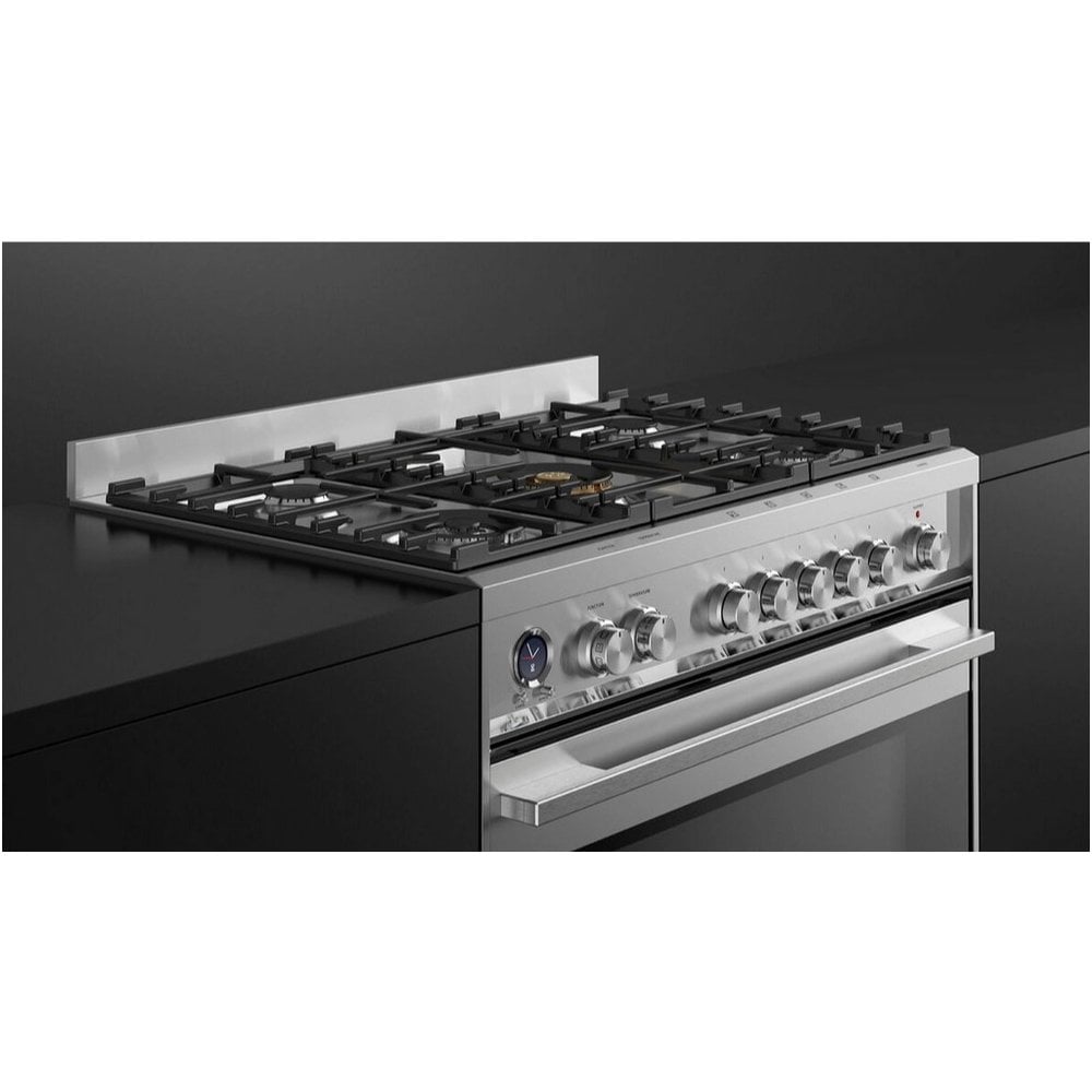 Fisher & Paykel OR90SDG6X1 90cm Dual Fuel Range Cooker with Gas Hob and Pyrolytic Cleaning - Stainless Steel