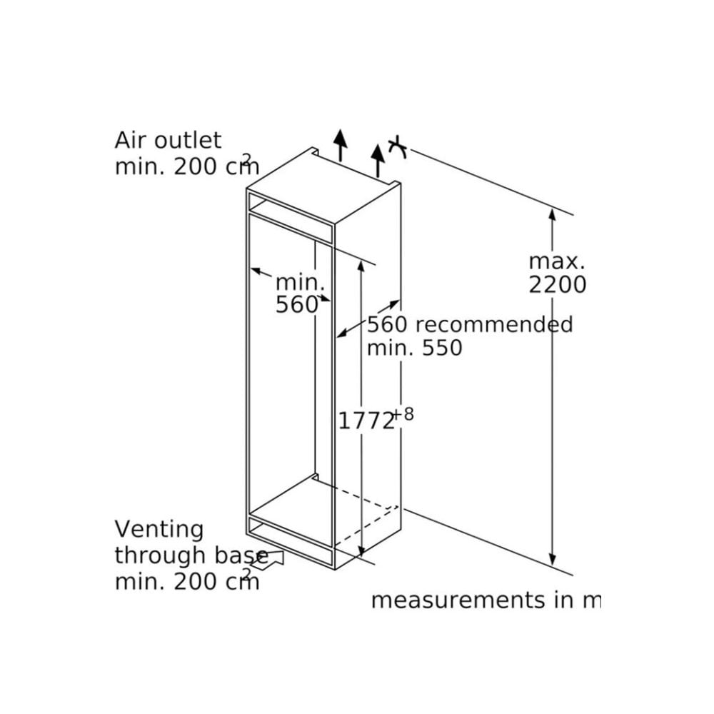 Neff KI1813FE0G Built-in fridge, H177.2 cm : Fixed Hinge : N70