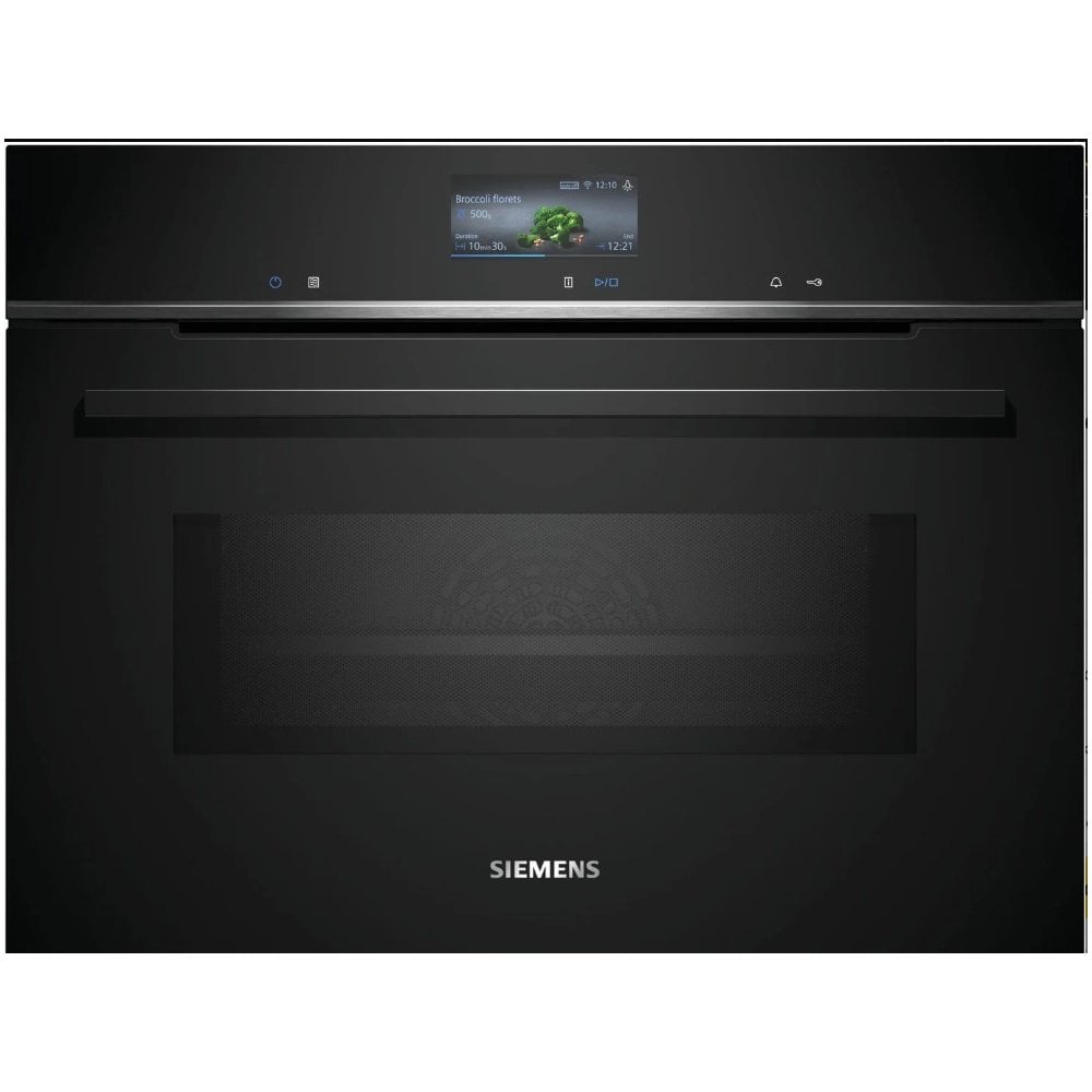 Siemens CM736G1B1B  Built-in compact oven with microwave function, H 45 cm, Black :IQ700