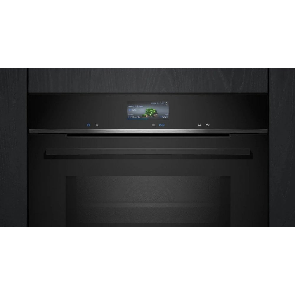 Siemens CM736G1B1B  Built-in compact oven with microwave function, H 45 cm, Black :IQ700