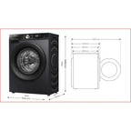 Hisense WF3S8043BB3 8kg 1400 Spin Washing Machine - Black