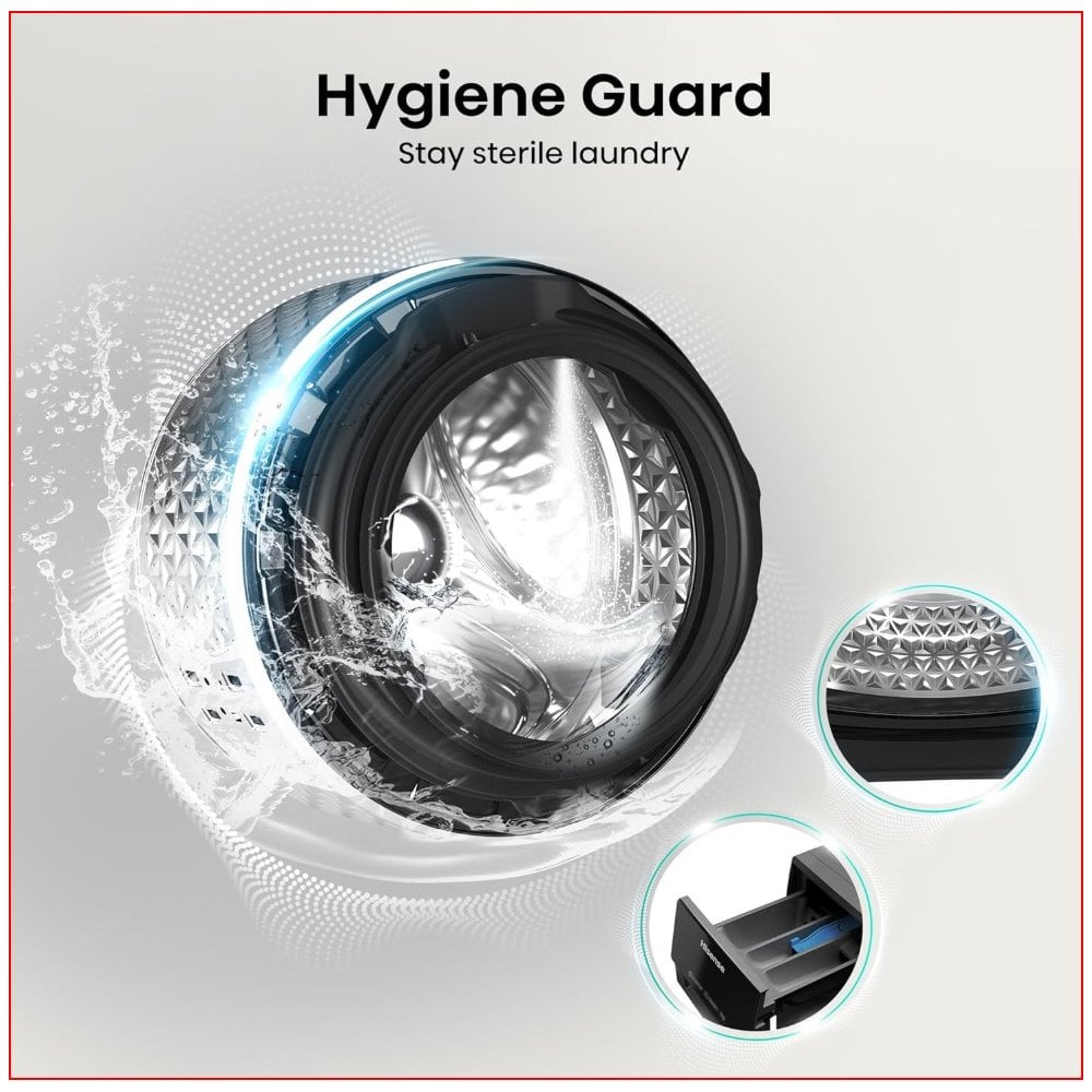 Hisense WF3S8043BB3 8kg 1400 Spin Washing Machine - Black