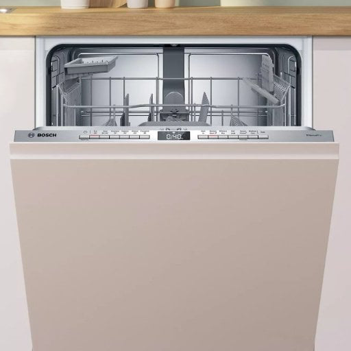 Bosch SMV4EAX23G Fully Integrated Dishwasher : Cutlery Basket : Stainless Steel Interior: Series 4