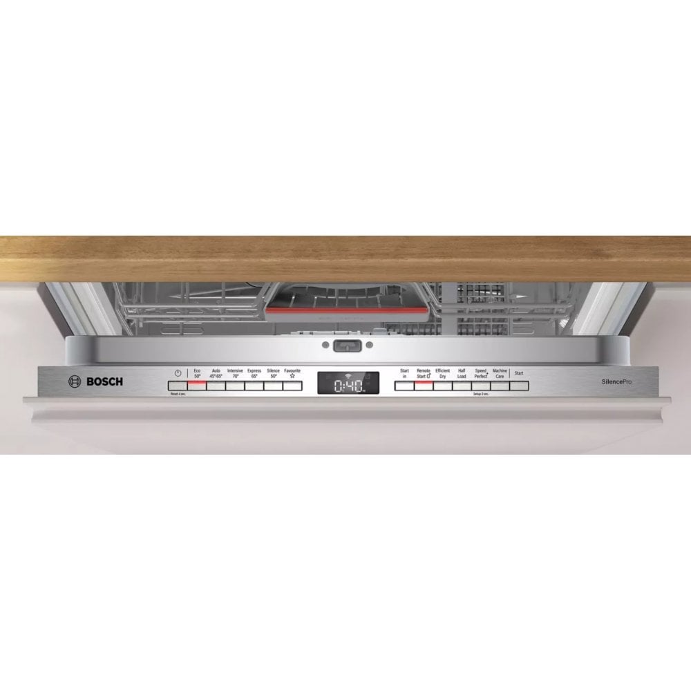 Bosch SMV4EAX23G Fully Integrated Dishwasher : Cutlery Basket : Stainless Steel Interior: Series 4