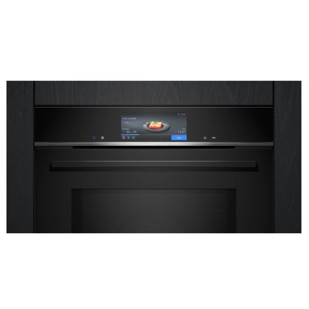 Siemens HM778GMB1B Built In Single Oven with Microwave: IQ700: Pyrolytic Cleaning