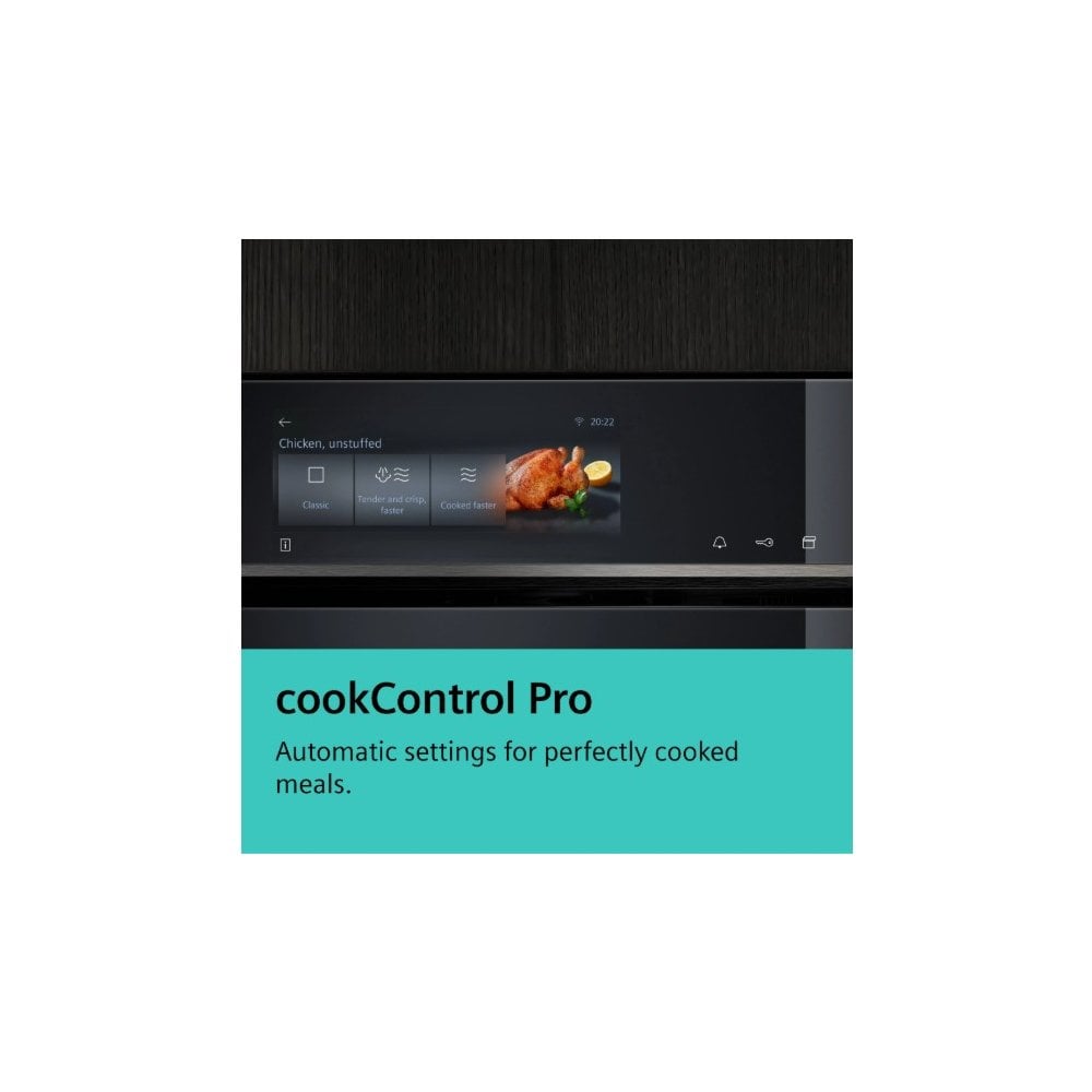 Siemens HM778GMB1B Built In Single Oven with Microwave: IQ700: Pyrolytic Cleaning