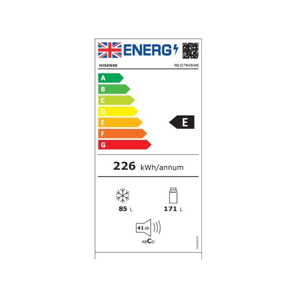 Hisense RB327N4BWE 55cm 50/50 Total No Frost Fridge Freezer - White.