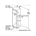 Siemens KI87VNSE0G Built In Fridge Freezer : H 177.2cm : IQ100 : Sliding Hinge