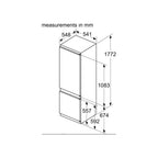 Siemens KI87VNSE0G Built In Fridge Freezer : H 177.2cm : IQ100 : Sliding Hinge