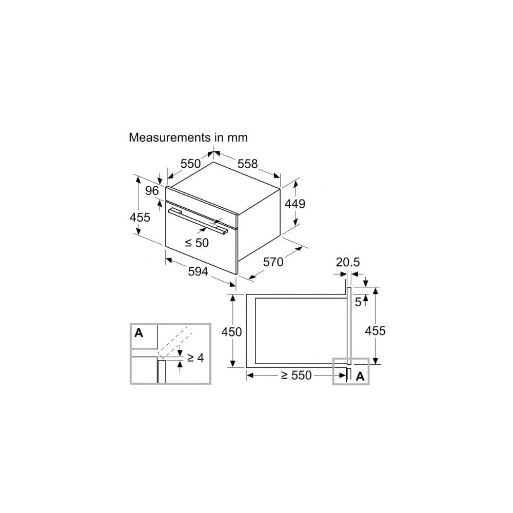 Siemens CM585AGS1B : Built-in Microwave Oven with hot air, 60 x 45 cm, Stainless steel: IQ500