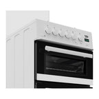 Beko EDG507W 50cm Twin Cavity Gas Cooker with Gas Hob - White.