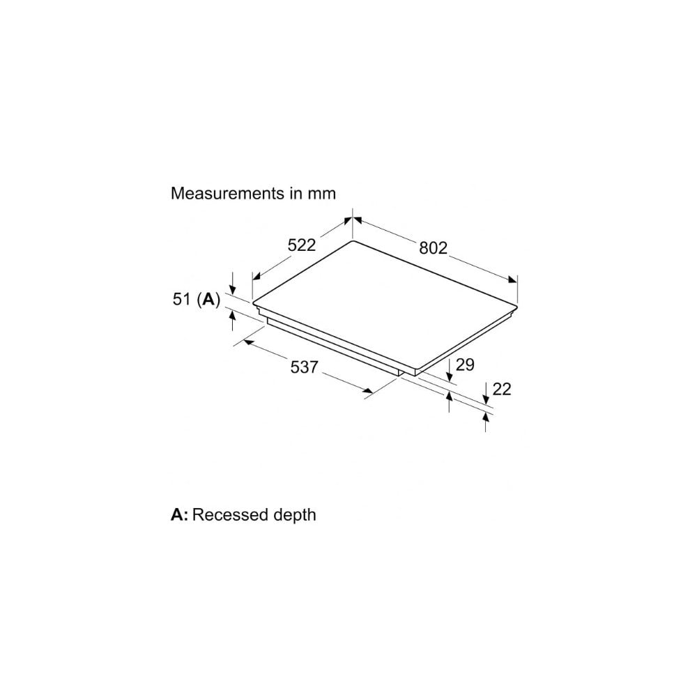 Neff T58FHW1L0 Built In  Induction Hob : W 80cm : N70,