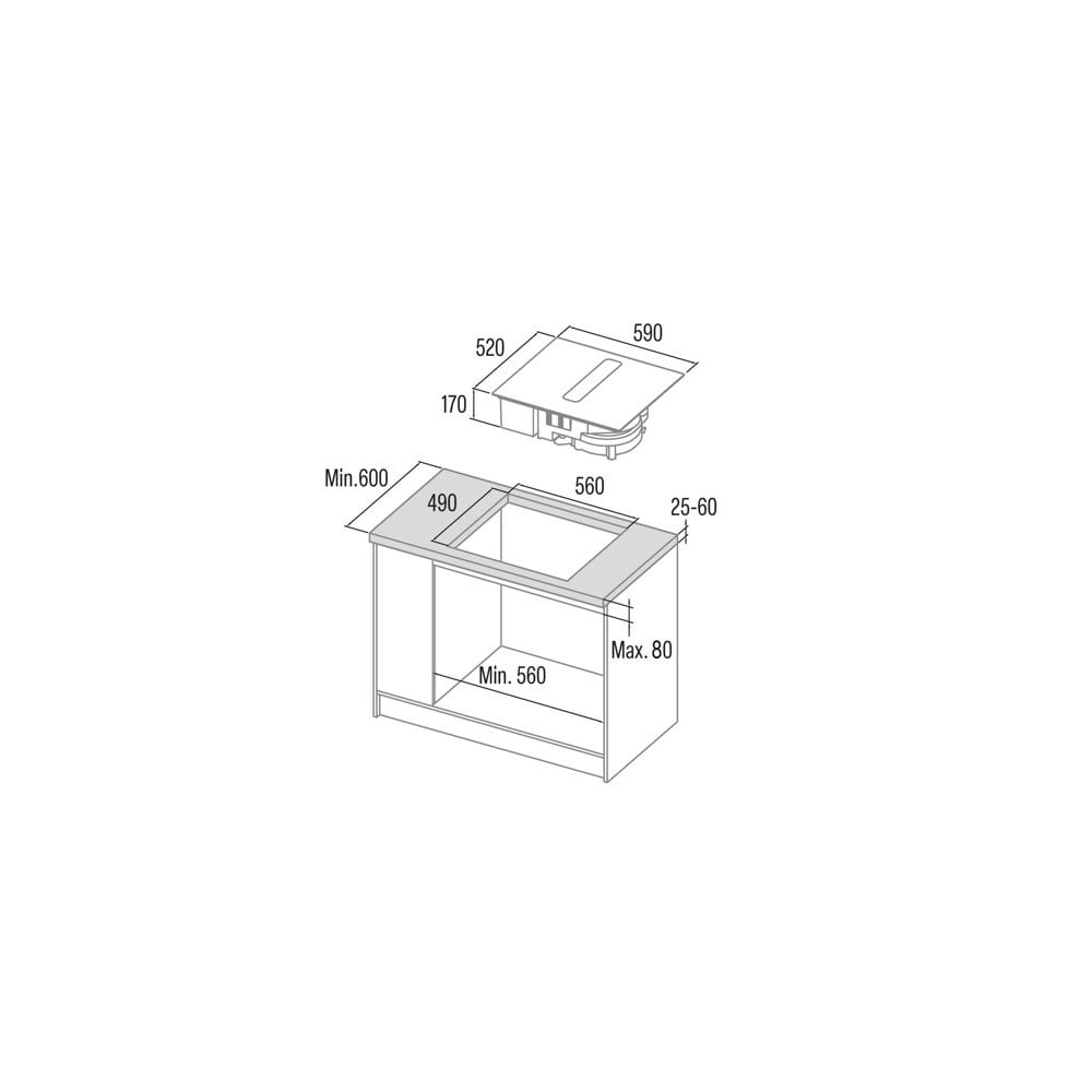 Cata CATDD60CHF Built in Vented Induction Hob : W 60cm : Cata 700