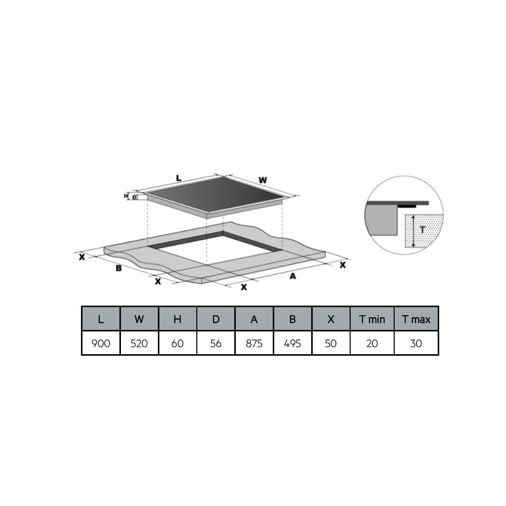 Cata CATIND90HF Built In Induction Hob : W 90cm : Cata 700