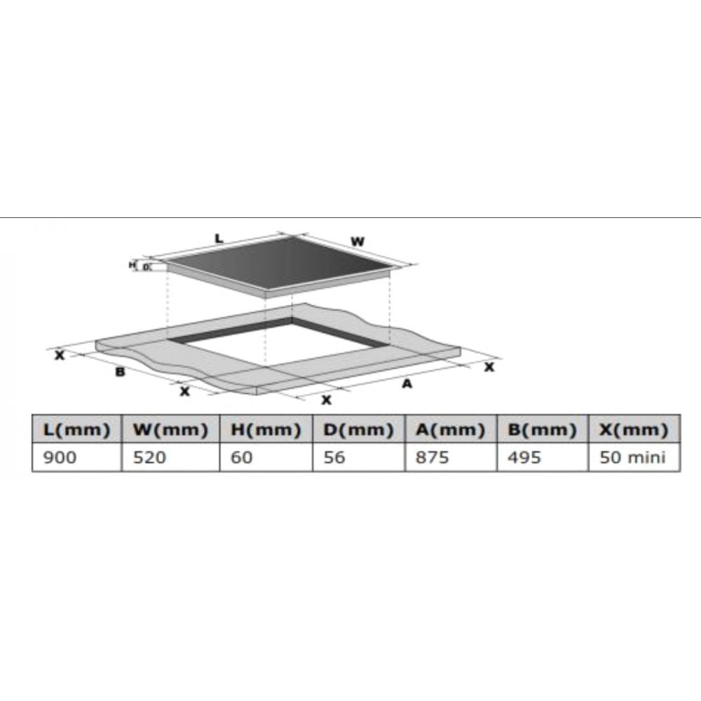 Cata ICONFLEX90F Built In Induction Hob : W 90cm : Cata 500