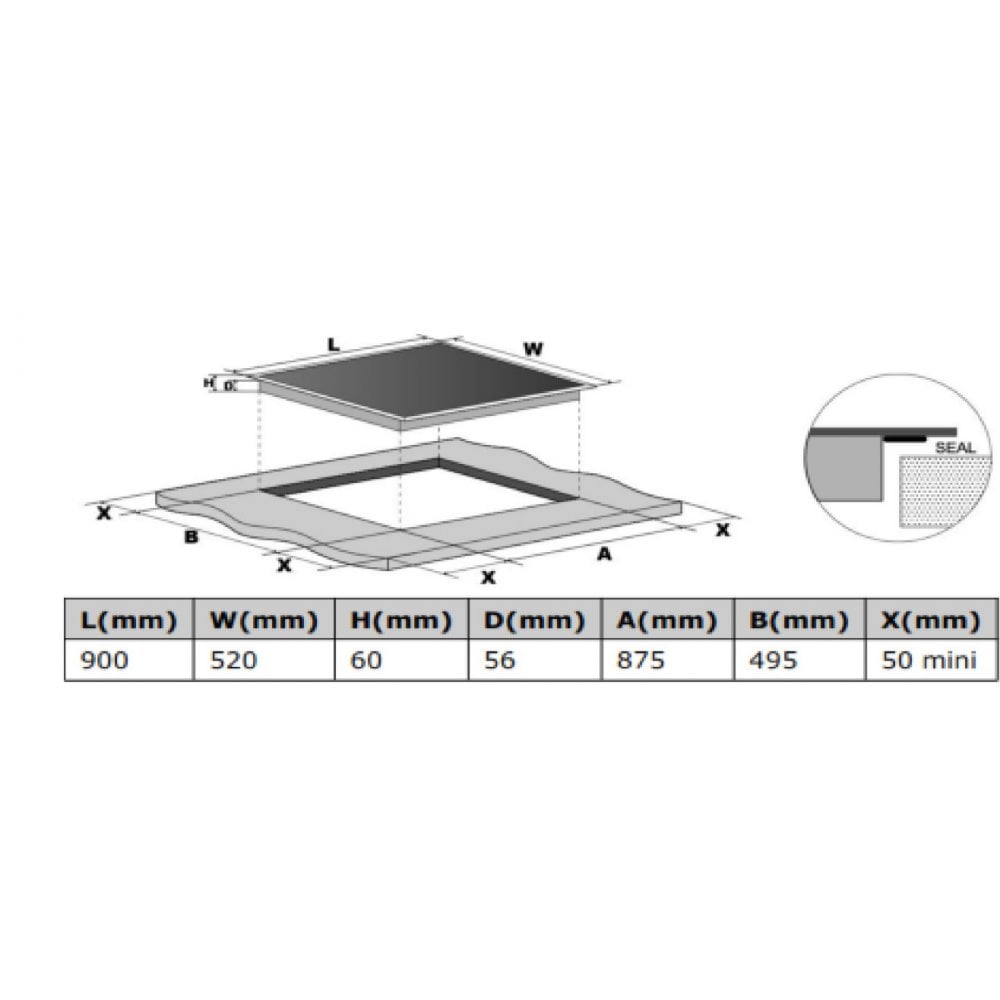 Cata UBIND90F Built In Induction Hob : W 90cm : Cata 300