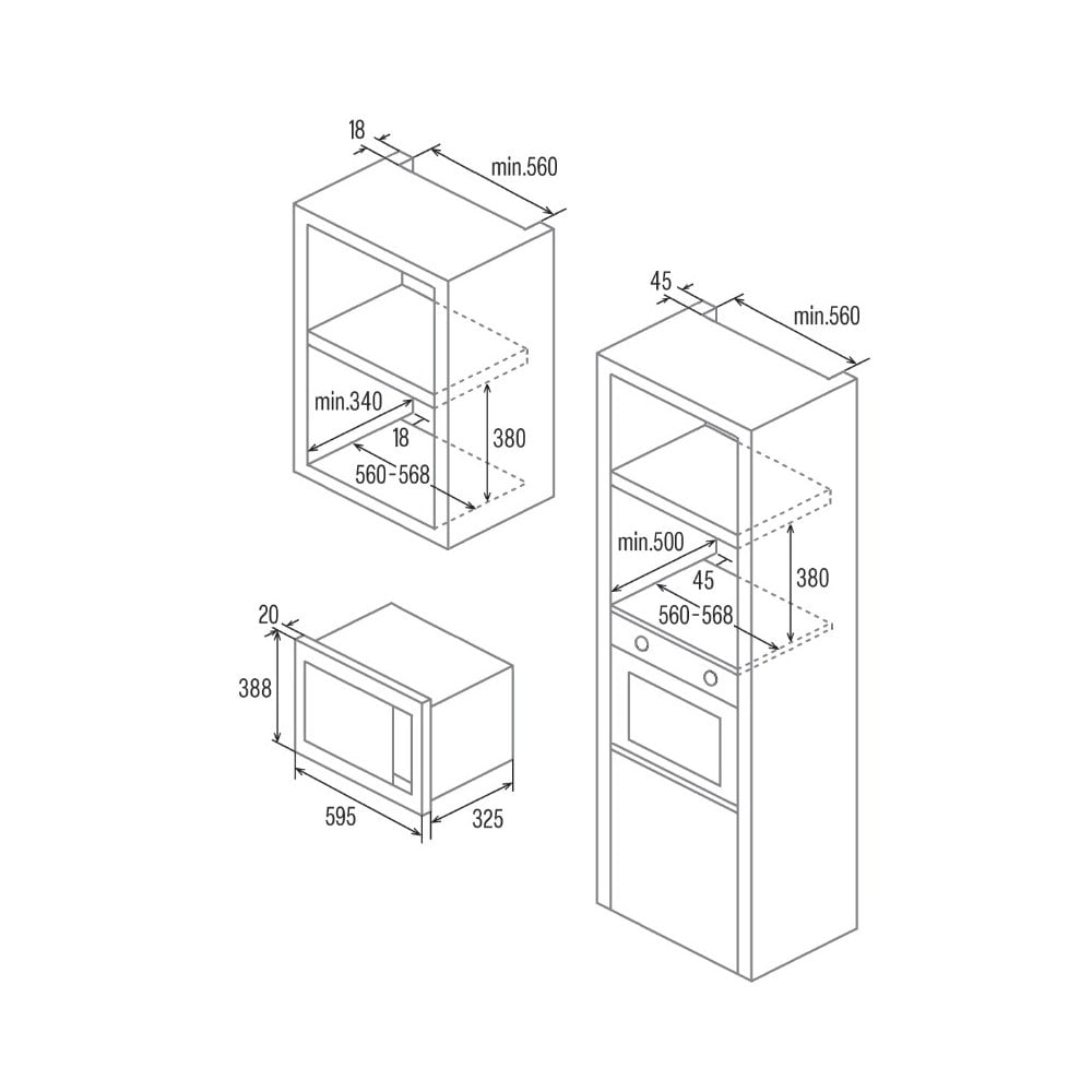 Cata UBPBK20LC.1  Built-In Microwave : 20 Litres : 800W