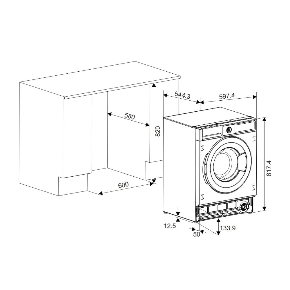 Cata UBV70WM 7kg Built-In 1400rpm Washing Machine
