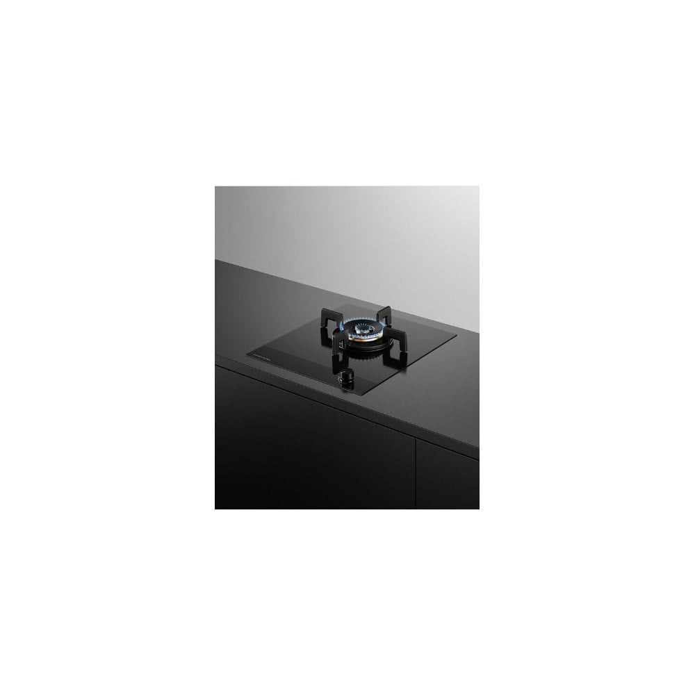 Fisher & Paykel CG451DNGGB4 :  1 Burner Gas Hob :(W 45cm) Black Glass:  Series 9
