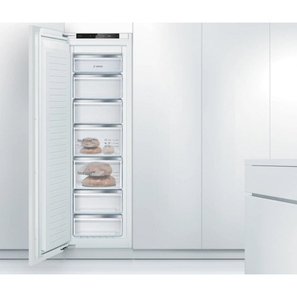 Bosch GIN81VEE0G 55.8cm Built In Total No Frost Freezer. ( H 177.2cm) Series 4: Fixed Hinge