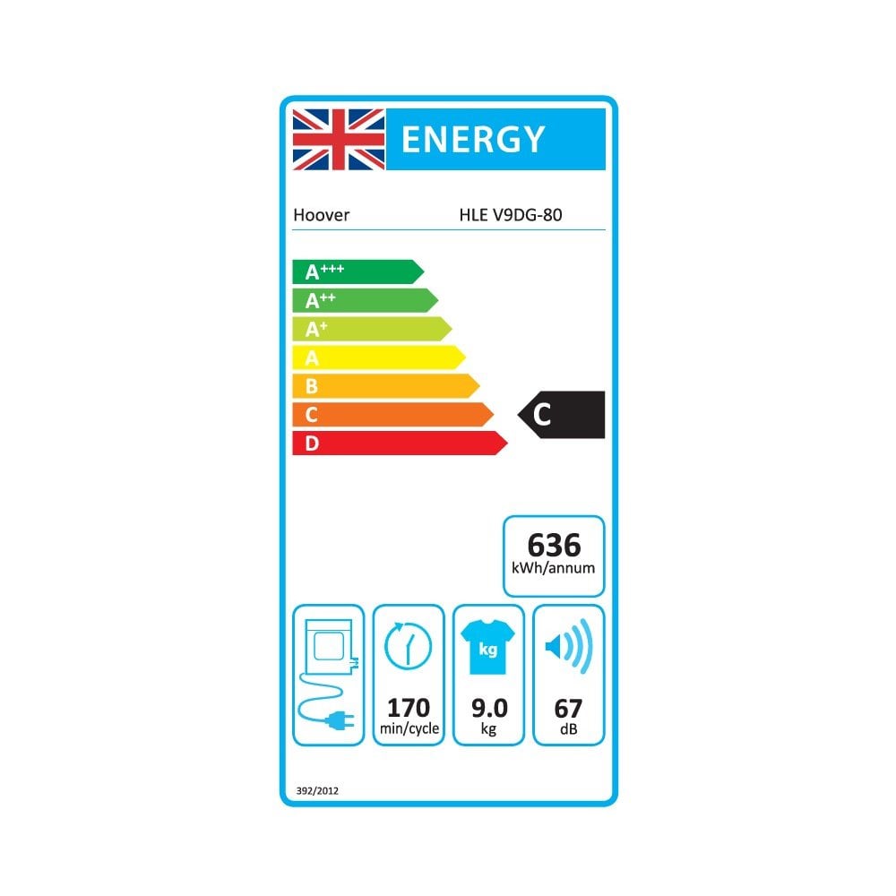 Hoover HLEV9DG-80 Vented Tumble Dryer : 9kg