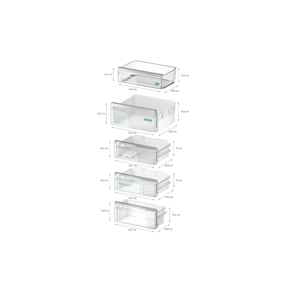 Siemens KI96NVFD0G Built In Fridge Freezer : H 193.5cm : IQ 300
