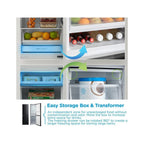 Midea MDRB379FGD30 54.7cm 60/40 Total No Frost Fridge Freezer - Black :