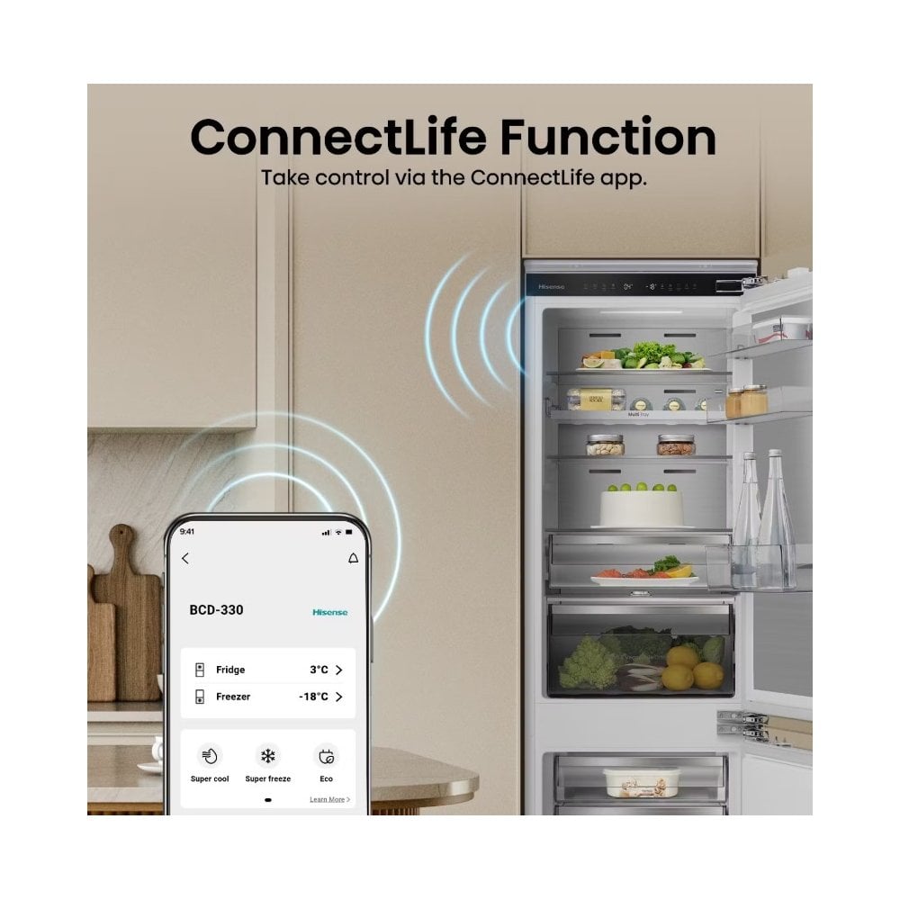 Hisense RB5B250SSWC1 Built In Fridge Freezer 60/40 : H 177.2cm : Sliding Hinge