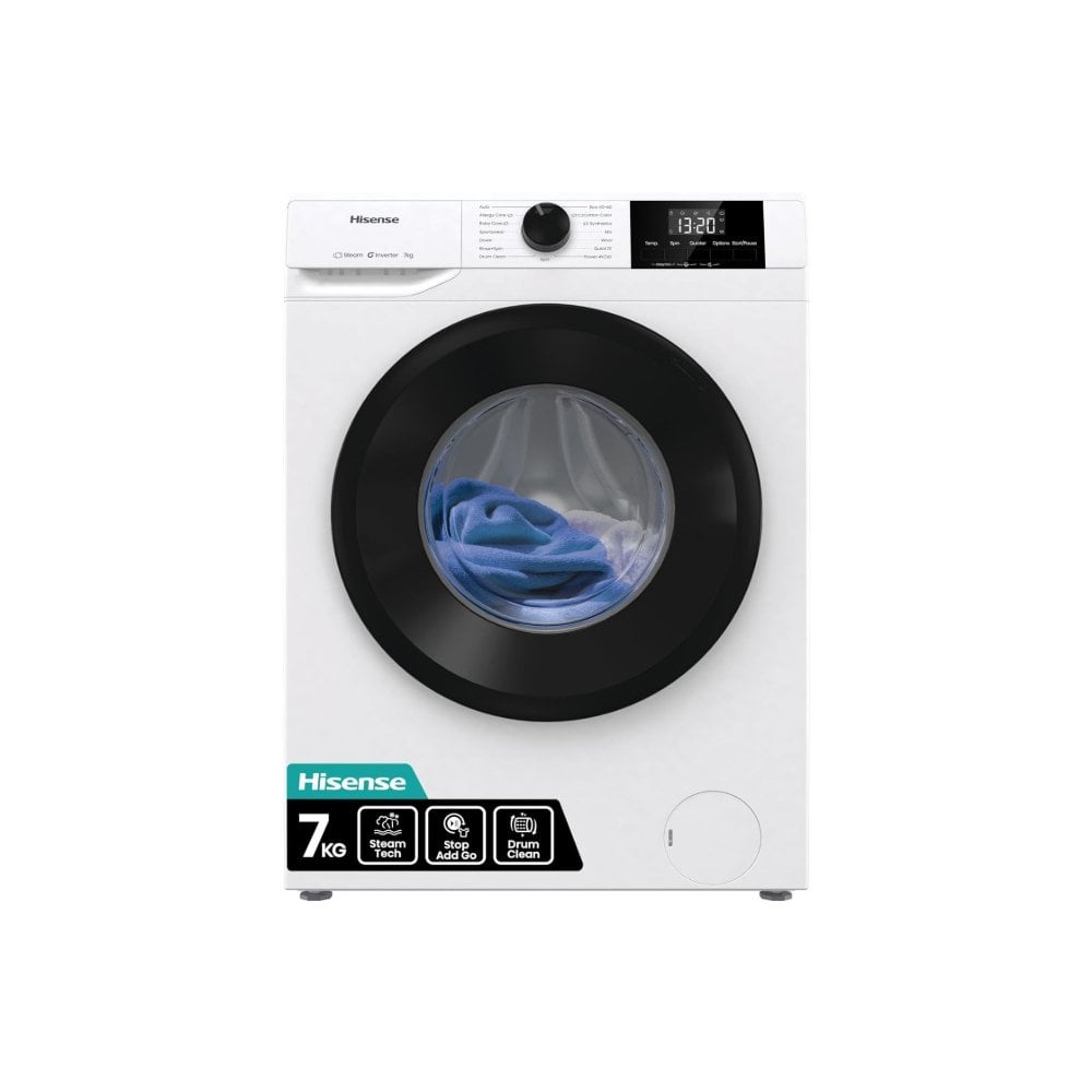 Hisense WF1Q7021BW 7kg 1200 Spin, Steam Washing Machine - White :